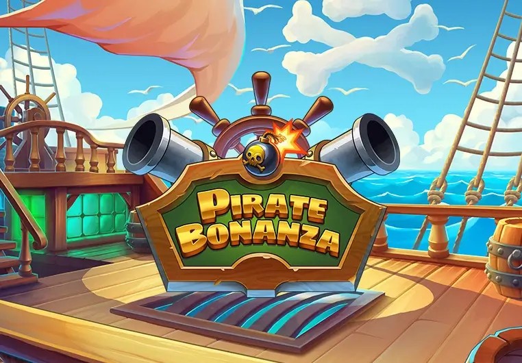 Pirate Bonanza Slot logo by Backseat Gaming 7 Seas Casino
